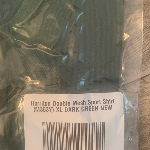 NWT HARRITON DOUBLE MESH SPORT SHIRT DARK GREEN XL (18/20) - Picture 6 of 7